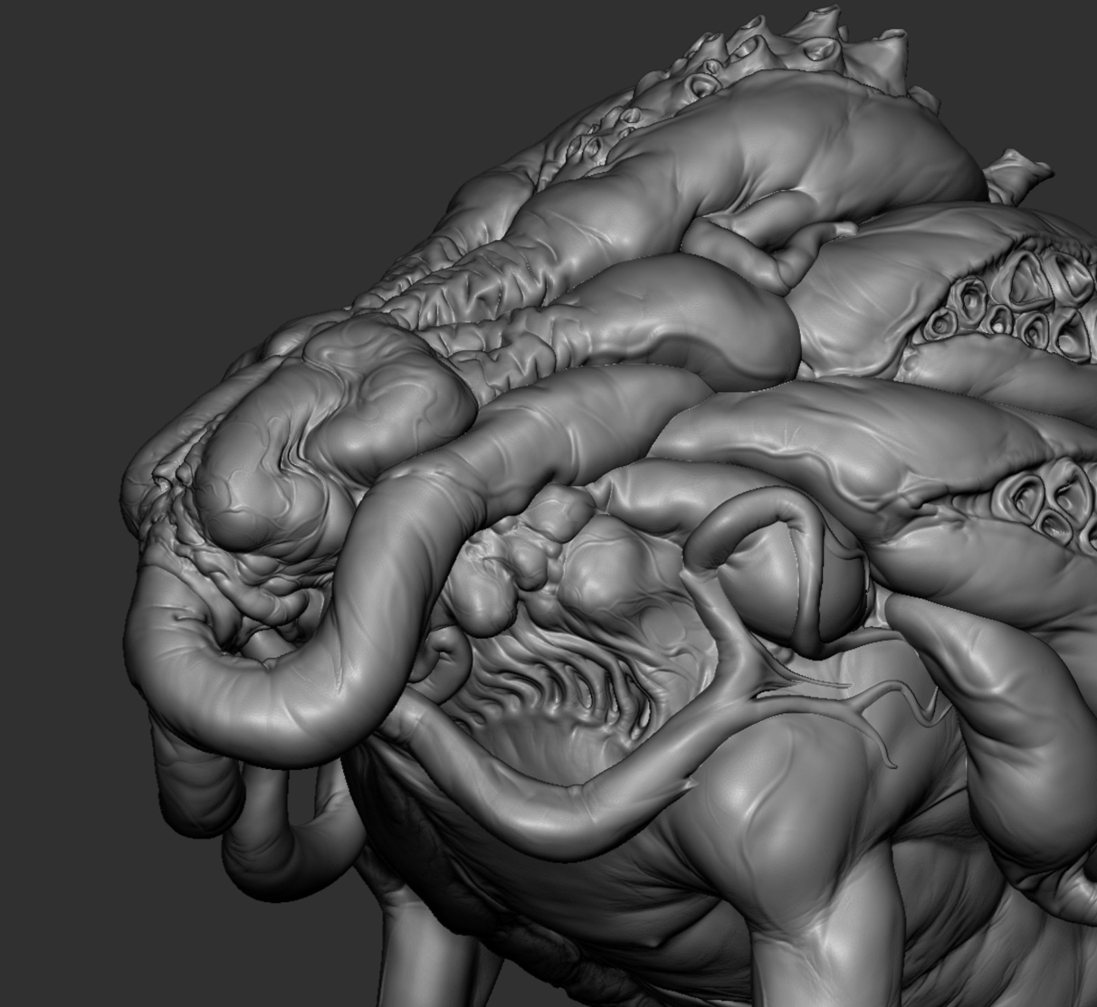Breakdown — untextured clay render (sculpt only)